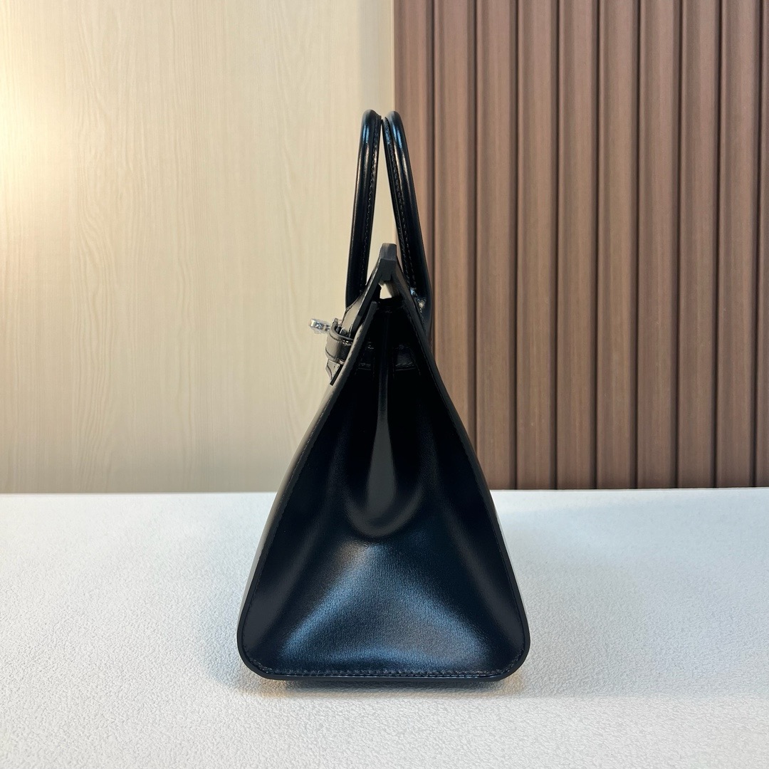 HM BK 25cm Sellier Box CK89 Noir 黑色 银扣 原装五金 全手工蜡线缝 Phw