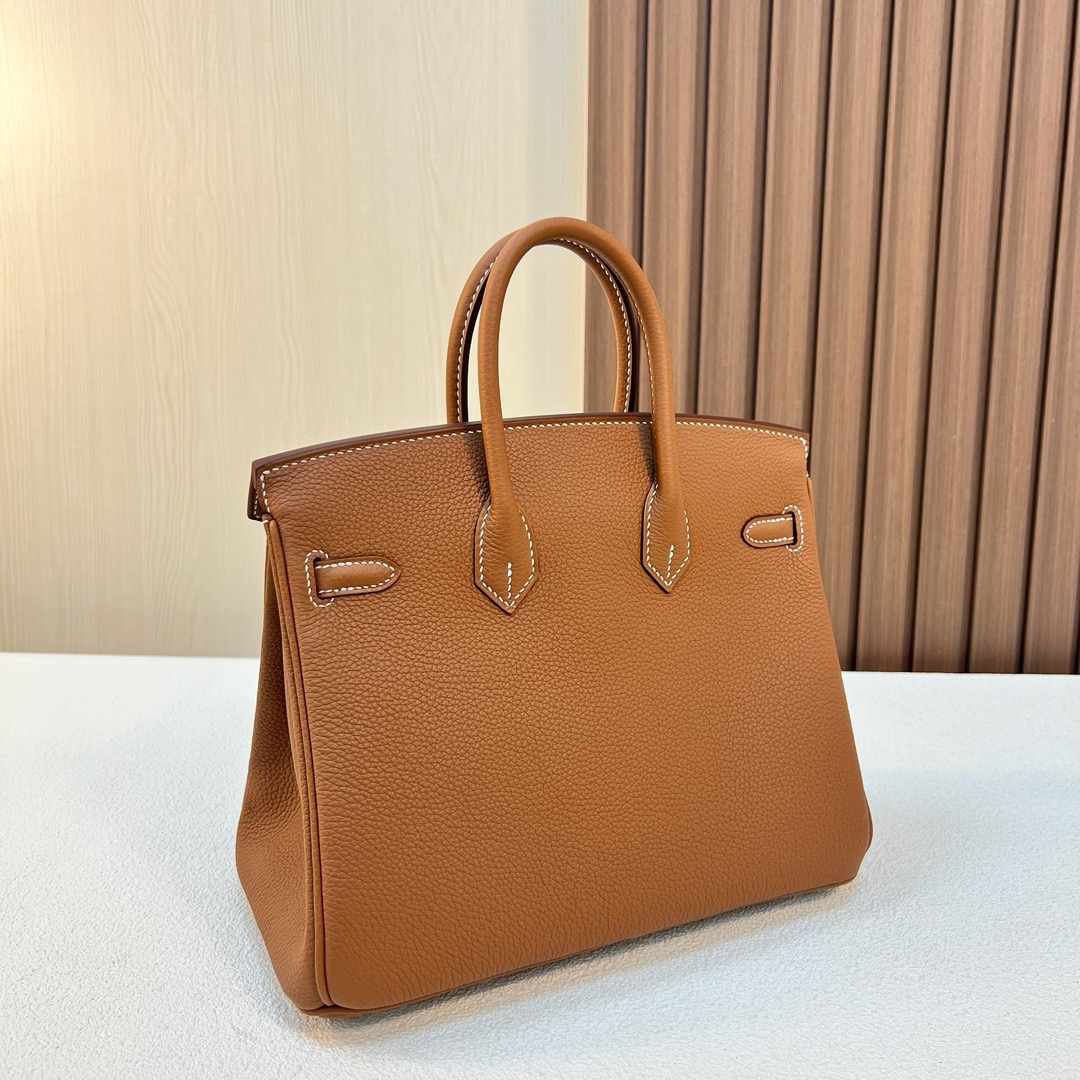 现 BK 25cm Togo皮 原厂小牛皮 CK37金棕色 银扣 全手工蜡线缝 Phw