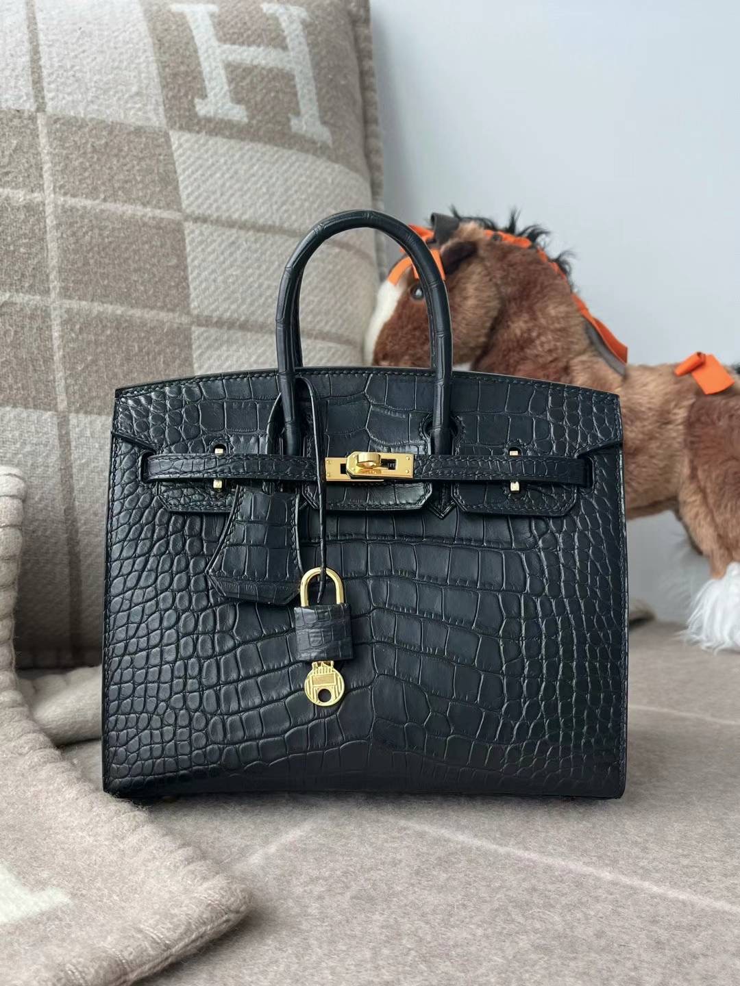 HM bk 20cm crocodile ck89 noir
