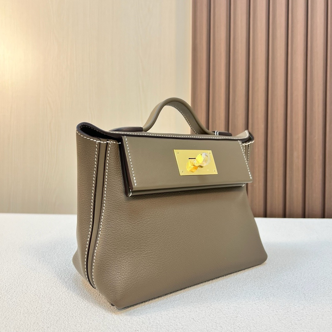 现货 Mini 24/24 Evercolor/Swift CC18大象灰 金扣 全手工蜡线缝 Ghw