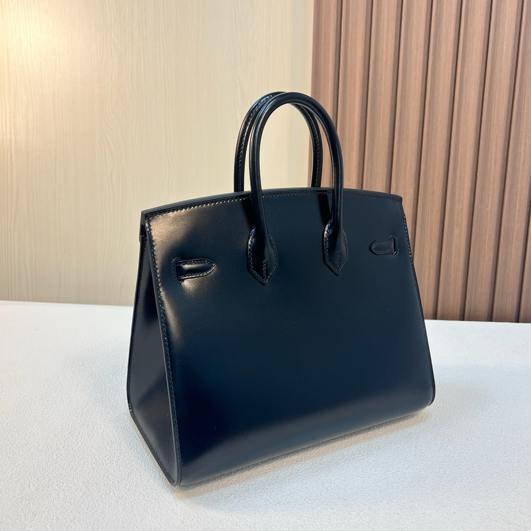 HM BK 25cm Sellier Box CK89 Noir 黑色 银扣 原装五金 全手工蜡线缝 Phw