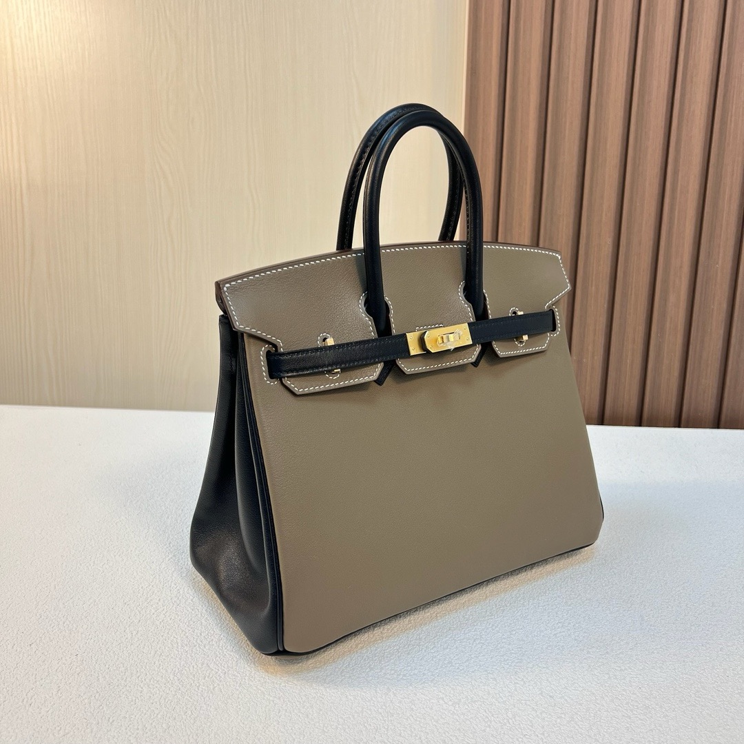HM BK 25cm Swift 18大象灰 etoupe /89黑色 noir 拉丝金扣 全手工蜡线缝 BGhw