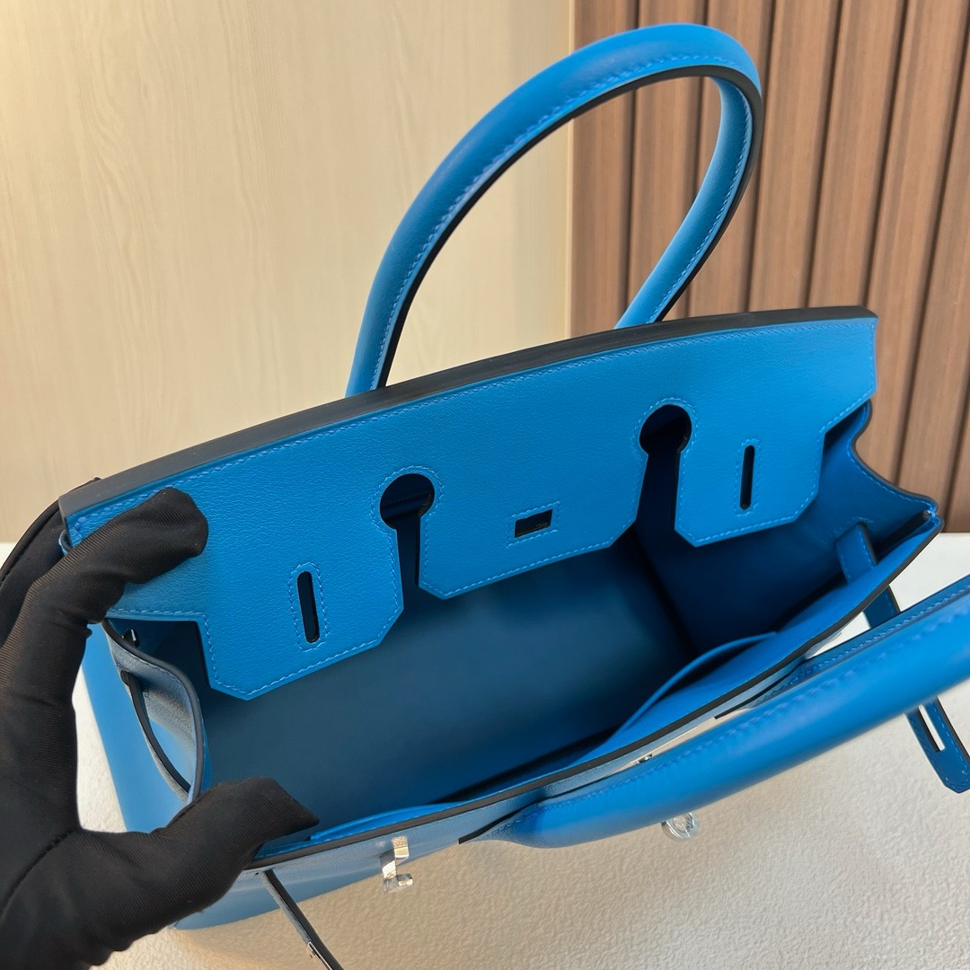 BK 30cm Swift 0F Bleu Frida 弗里达蓝 银扣 全手工蜡线缝 Phw