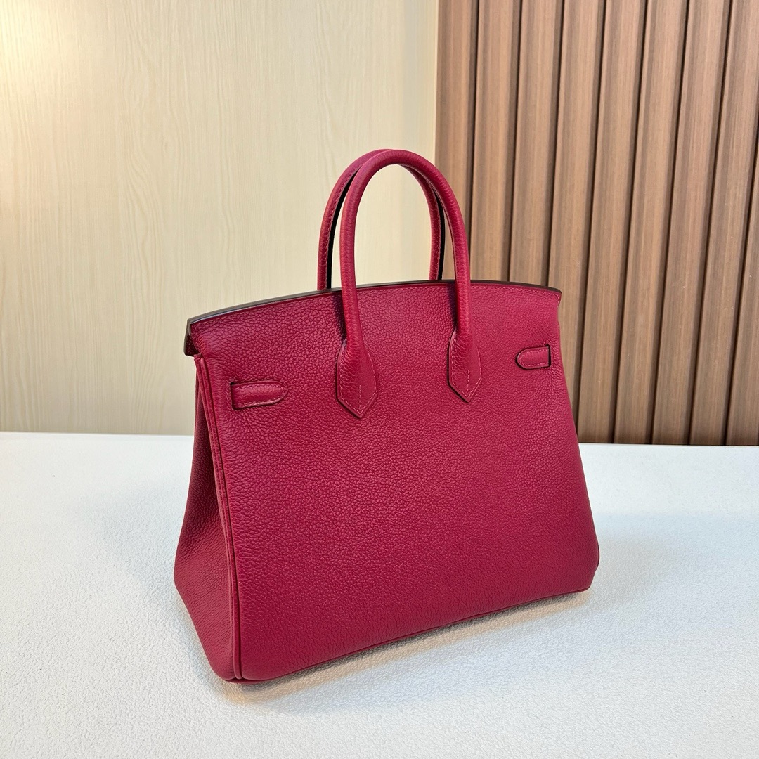 BK 25cm Togo皮 原厂徳国小牛皮 k1石榴红 金扣 全手工蜡线缝 Ghw