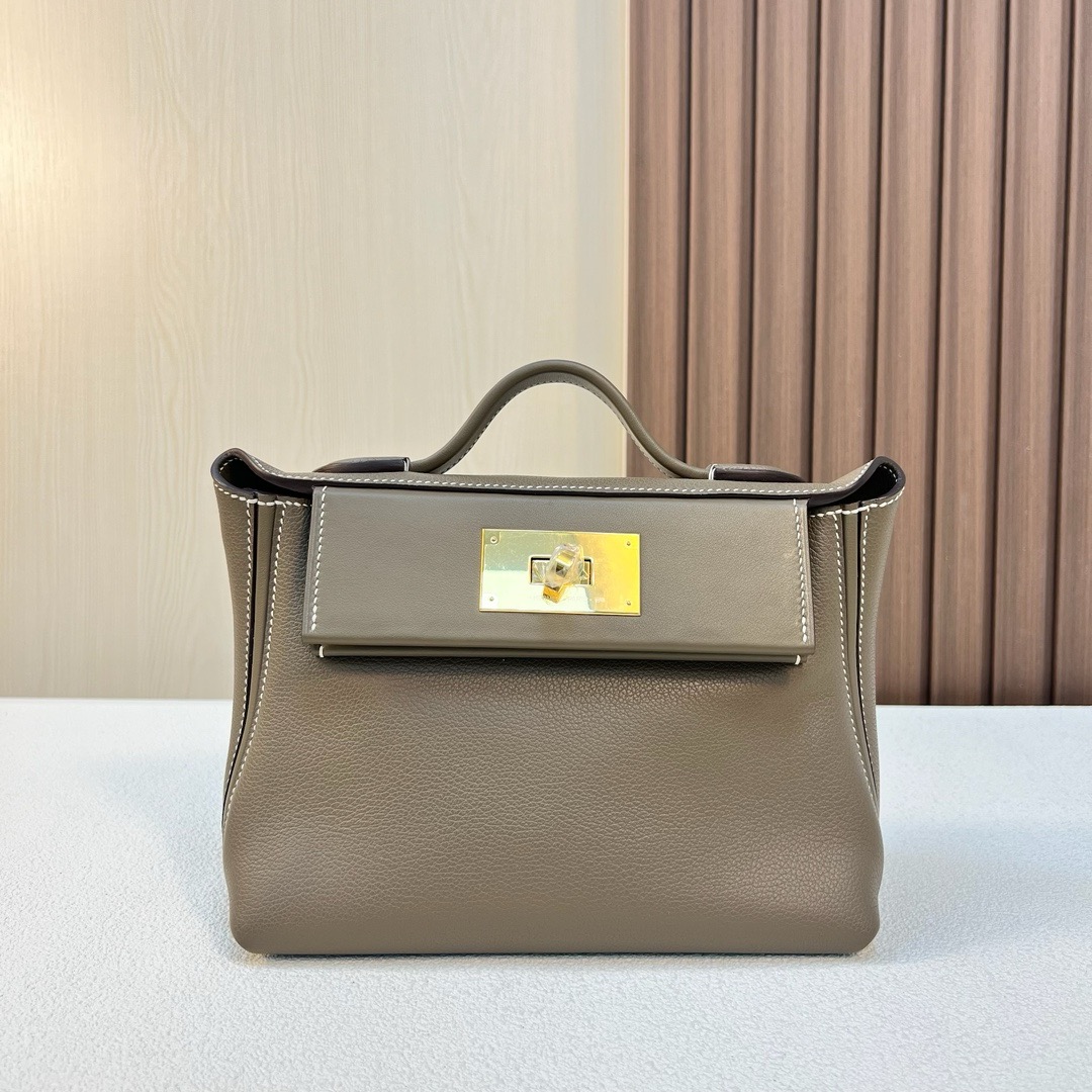 现货 Mini 24/24 Evercolor/Swift CC18大象灰 金扣 全手工蜡线缝 Ghw