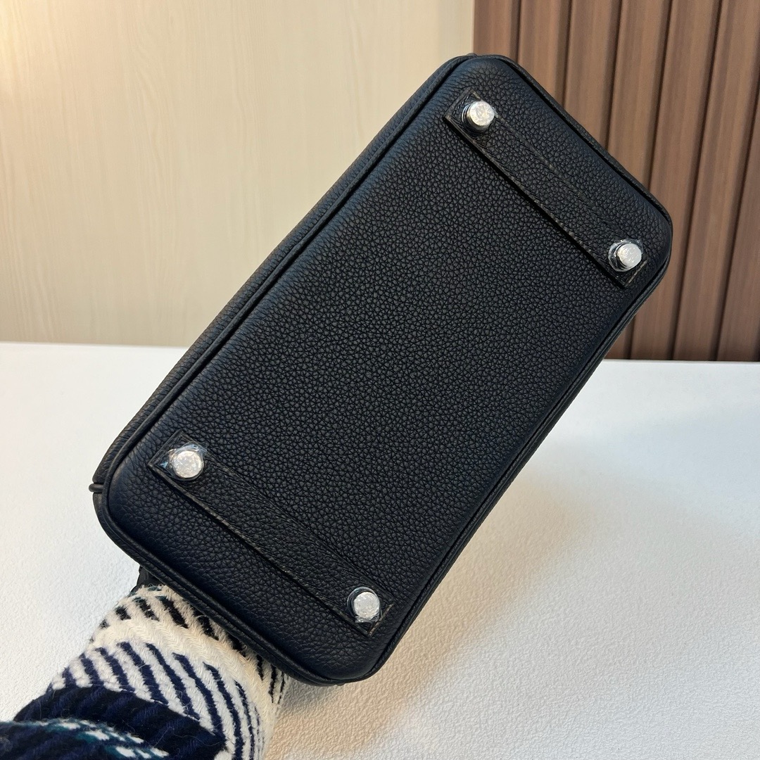 HM BK 25cm Togo皮 原厂进口小牛皮 CK89 Noir 黑色 银扣 全手工蜡线缝 Phw