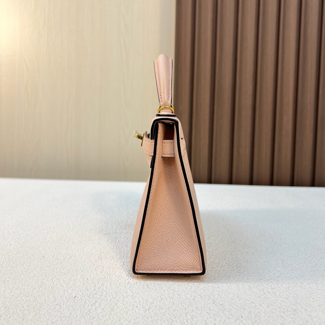 现 KL Mini 19cm Epsom P1 Rose Eglantine 蔷薇粉 金扣 全手工蜡线缝 Ghw