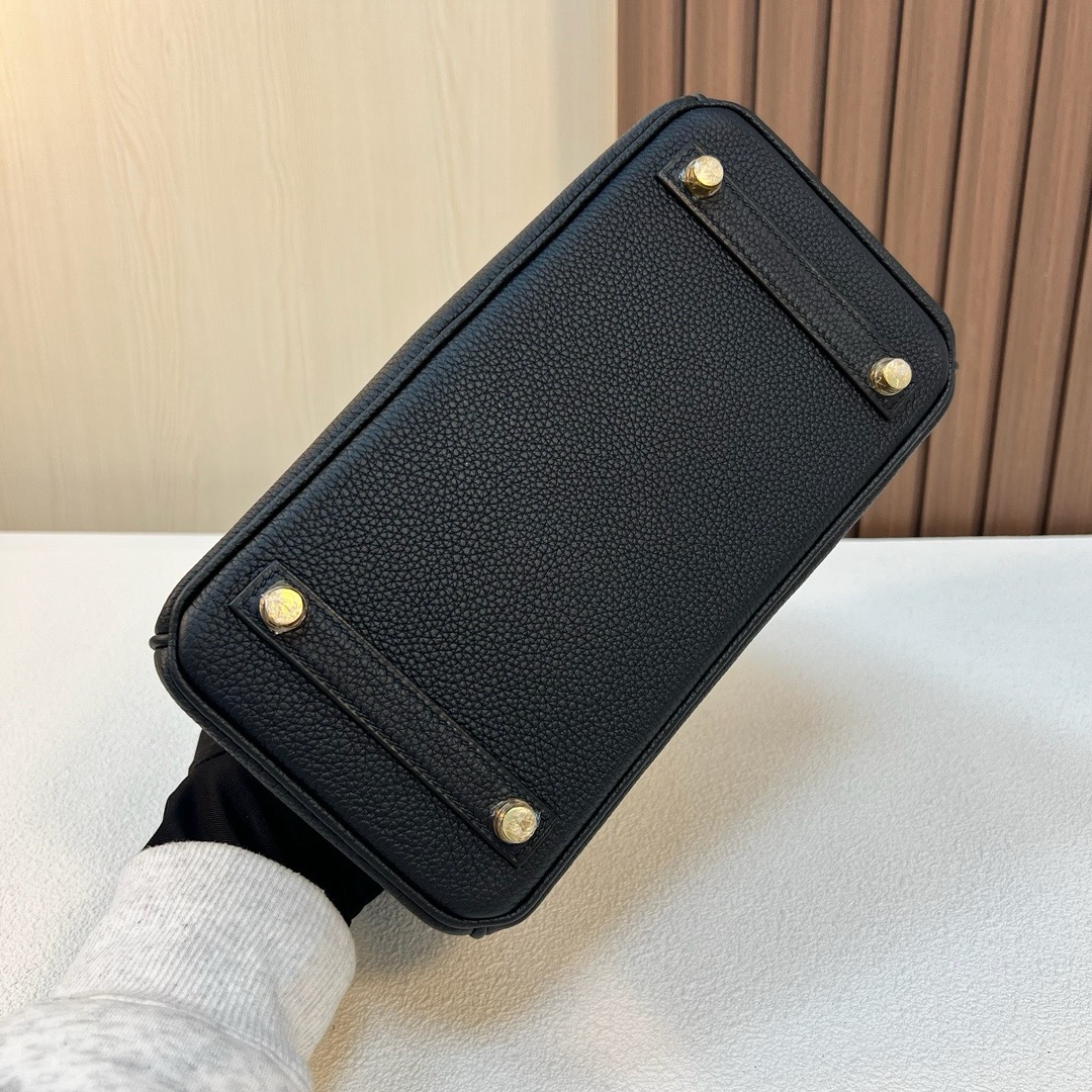 现货 BK 25cm Togo皮 原厂小牛皮 CC89黑色 金扣 全手工蜡线缝 Ghw