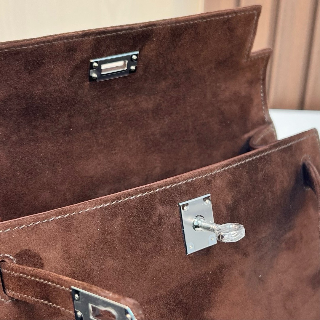 KL Pochette 22cm Suede 进口麂皮 泰迪色 银扣 全手工蜡线缝制 Phw