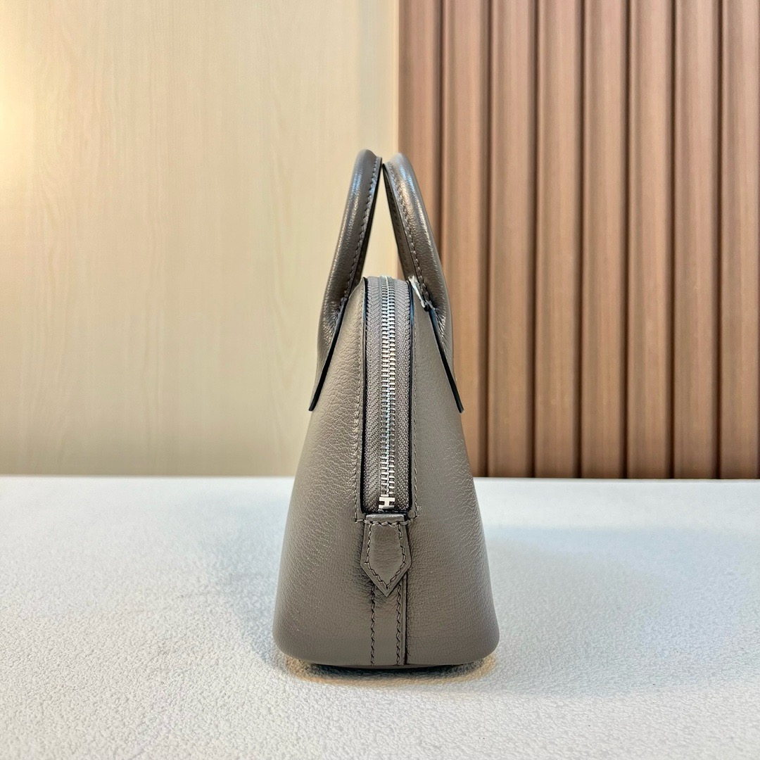 Bolide Mini Chever 进口山羊皮 8F锡器灰 银扣 全手工蜡线缝 Phw