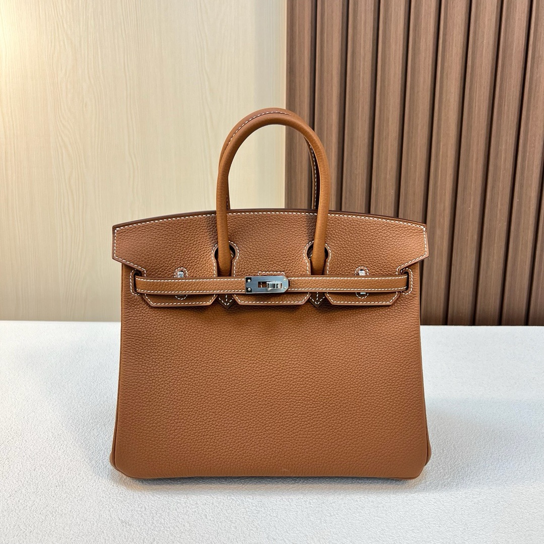现 BK 25cm Togo皮 原厂小牛皮 CK37金棕色 银扣 全手工蜡线缝 Phw