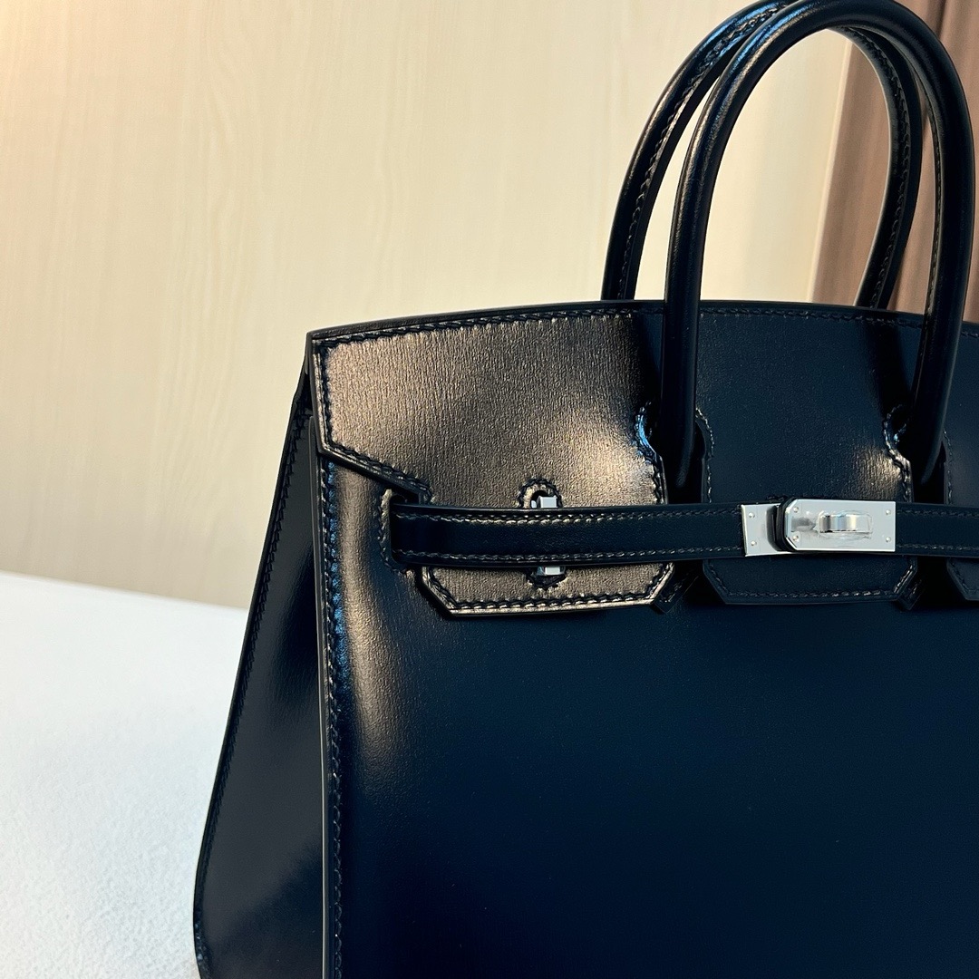 HM BK 25cm Sellier Box CK89 Noir 黑色 银扣 原装五金 全手工蜡线缝 Phw