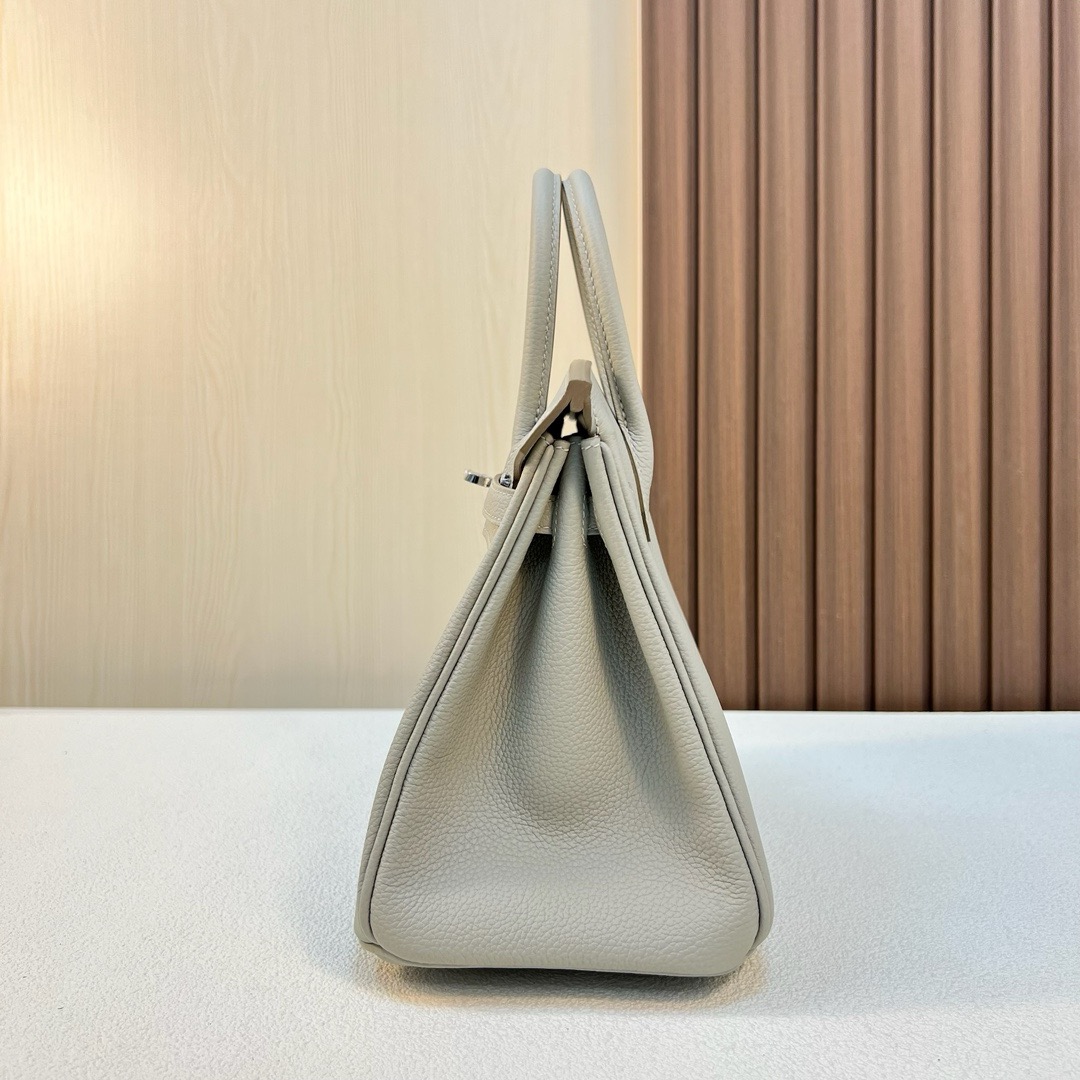 BK 25cm Togo皮 原厂徳国小牛皮 CK80珍珠灰 银扣 全手工蜡线缝 Phw