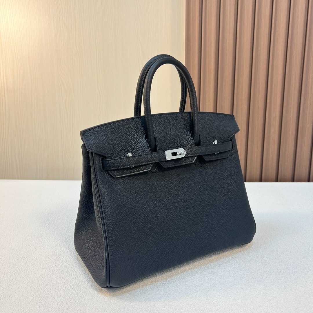 HM BK 25cm Togo皮 原厂进口小牛皮 CK89 Noir 黑色 银扣 全手工蜡线缝 Phw