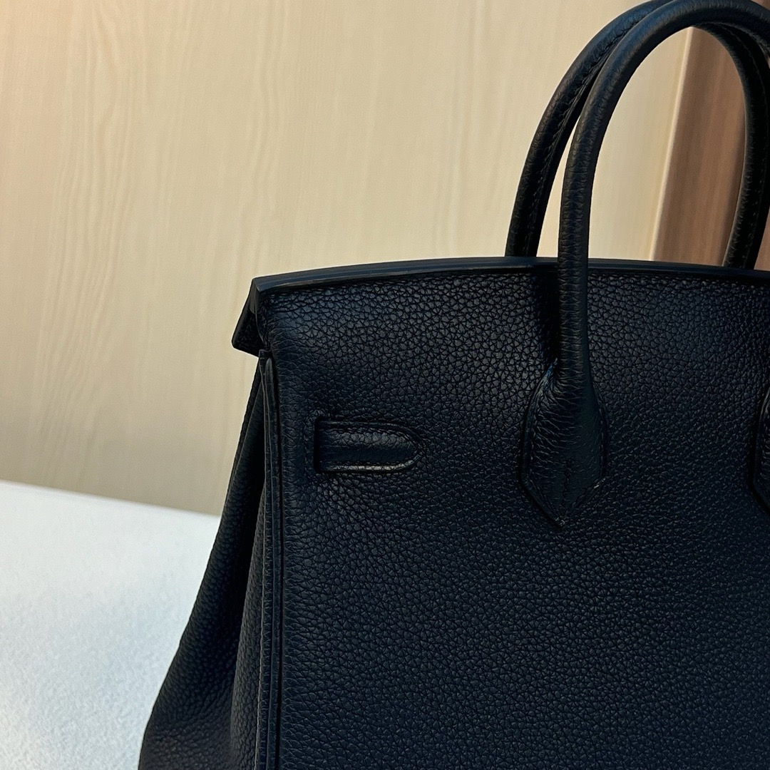 HM BK 25cm Togo皮 原厂进口小牛皮 CK89 Noir 黑色 银扣 全手工蜡线缝 Phw