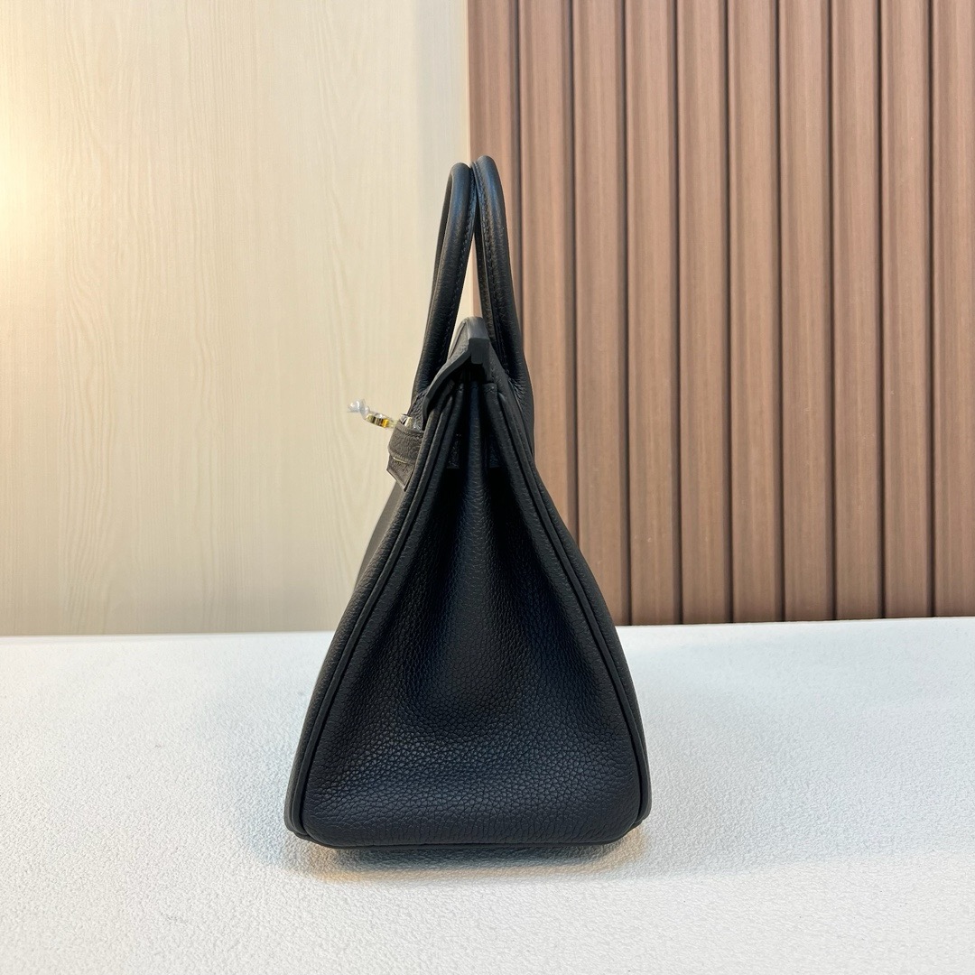 现货 BK 25cm Togo皮 原厂小牛皮 CC89黑色 金扣 全手工蜡线缝 Ghw