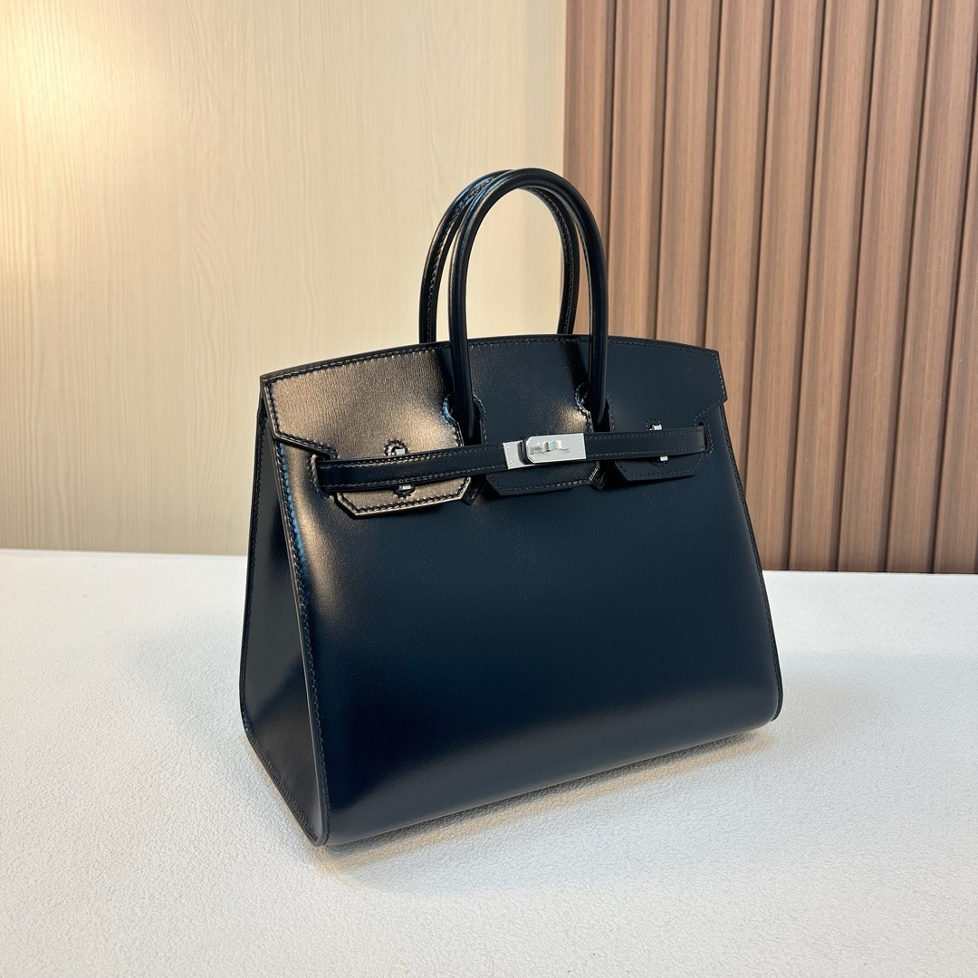 HM BK 25cm Sellier Box CK89 Noir 黑色 银扣 原装五金 全手工蜡线缝 Phw