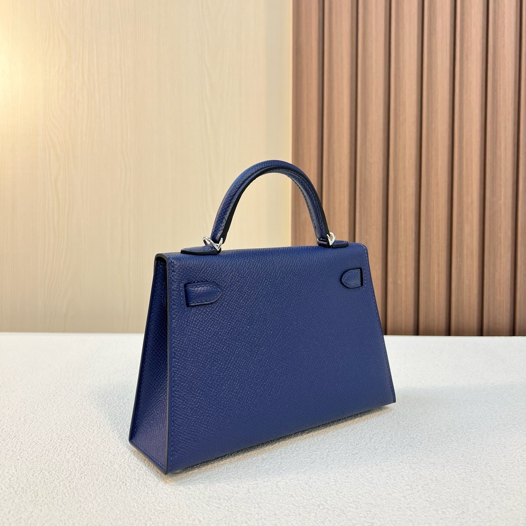 现货 KL Mini Epsom CK73宝石蓝 银扣 全手工蜡线缝 Phw