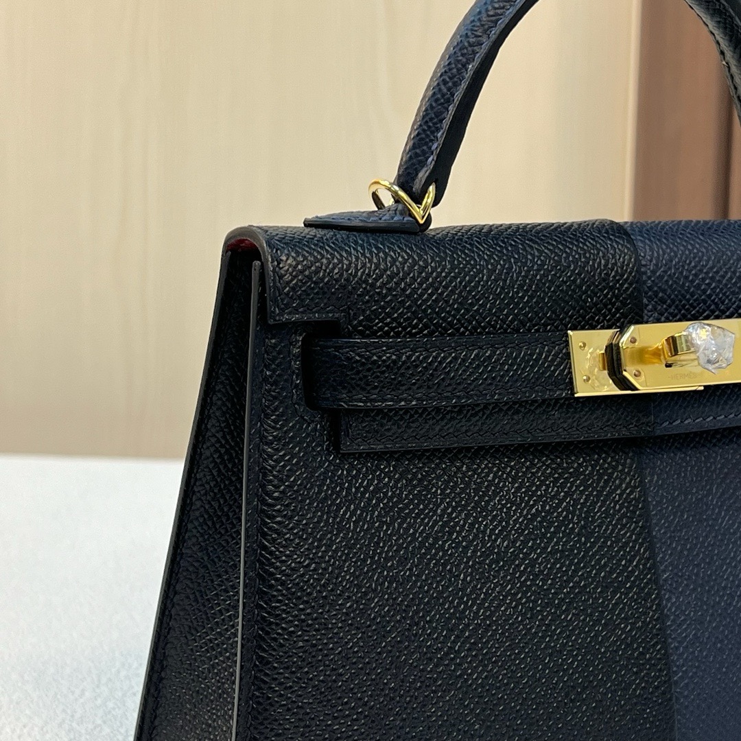 KL Mini Epsom CC89黑色 noir /CC76 Blue Indigo 深海蓝内拼K1石榴红 金扣 全手工蜡线缝 Ghw