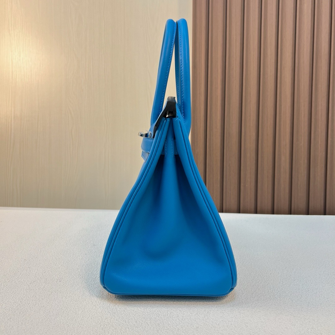 BK 30cm Swift 0F Bleu Frida 弗里达蓝 银扣 全手工蜡线缝 Phw