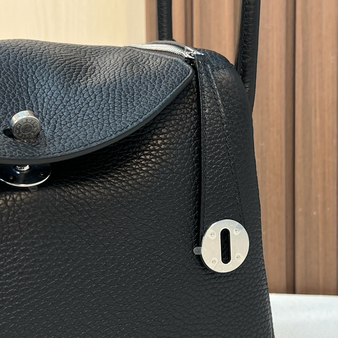 HM LD 26cm Clemence 原厂TC 大牛皮 CK89黑色 银扣 全手工蜡线缝 Phw