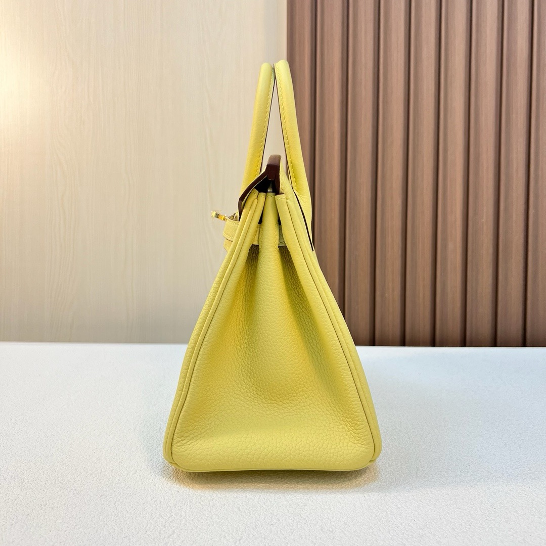 BK 25cm Togo 皮 原厂小牛皮 1Z jaune poussin 小鸡黄 金扣 全手工蜡线缝 Ghw