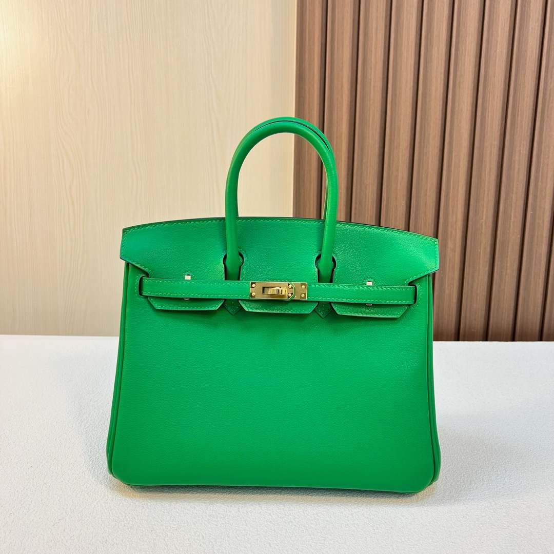 BK 25cm Swift 1K bamboo green 竹子绿 金扣 全手工蜡线缝 Ghw