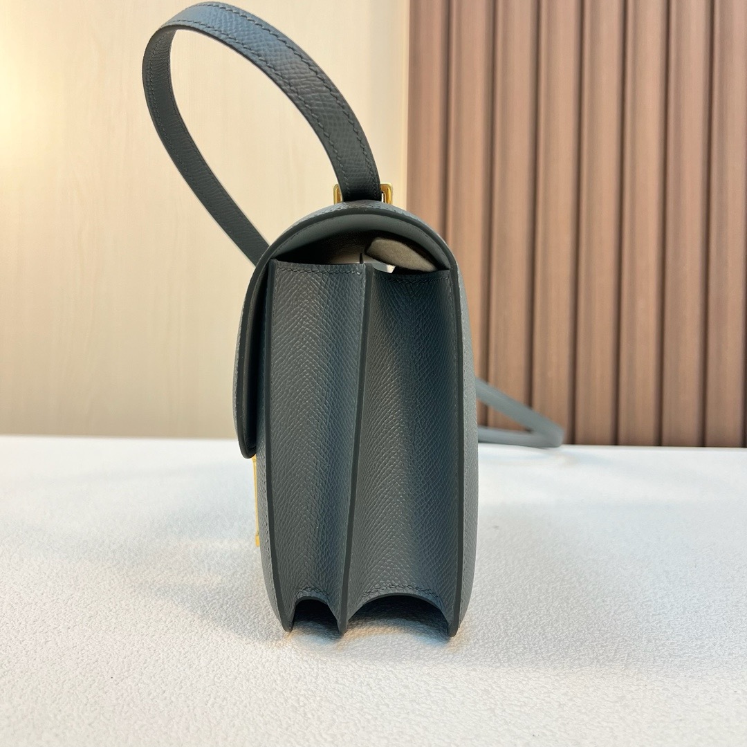 Constance 18cm Epsom CC63杏绿色 金扣 全手工蜡线缝 ghw