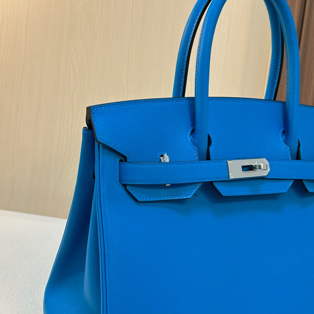 BK 30cm Swift 0F Bleu Frida 弗里达蓝 银扣 全手工蜡线缝 Phw
