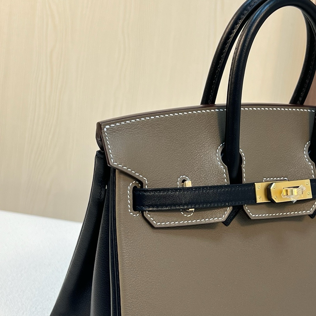 HM BK 25cm Swift 18大象灰 etoupe /89黑色 noir 拉丝金扣 全手工蜡线缝 BGhw