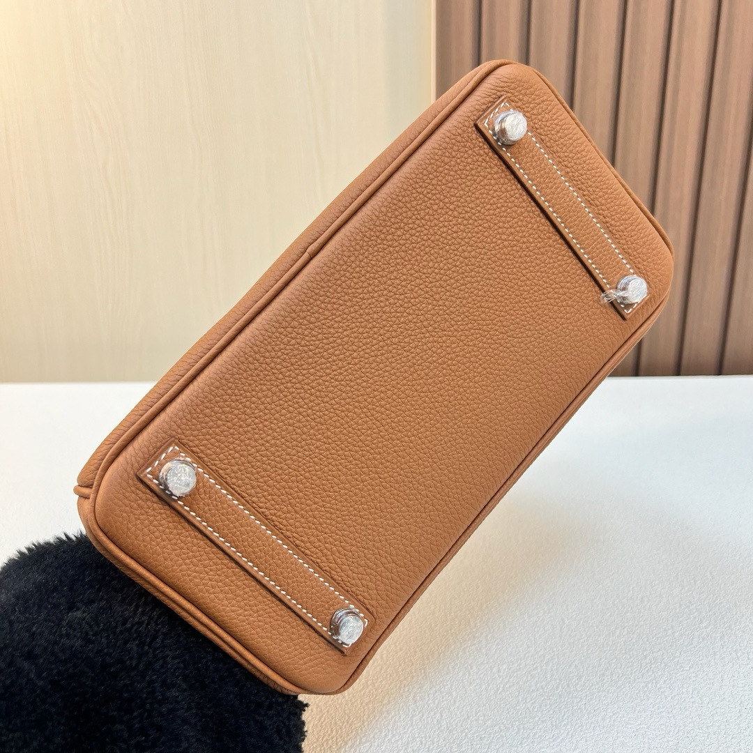 现 BK 25cm Togo皮 原厂小牛皮 CK37金棕色 银扣 全手工蜡线缝 Phw