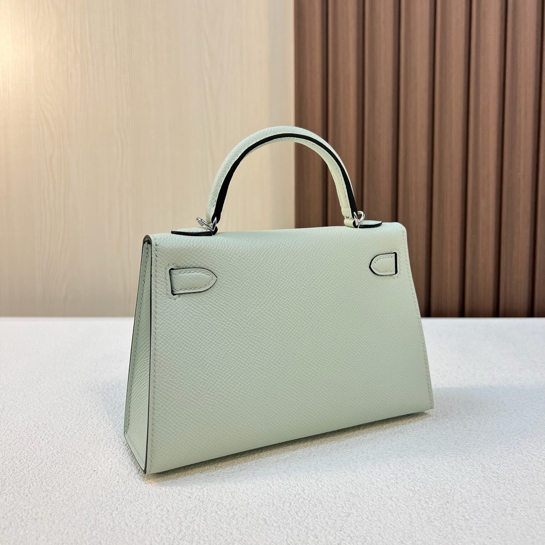 现货 KL Mini Epsom 0S Vert Fizz 气泡绿 银扣 全手工蜡线缝 Phw Stock