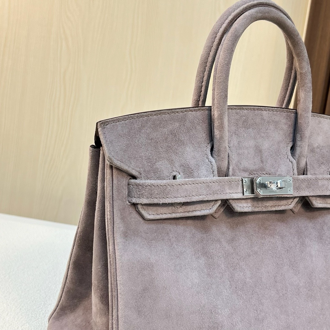 现 BK 25cm Suede 进口麂皮 M8 Griss Asphalte 沥青灰 银扣 全手工蜡线缝 Phw