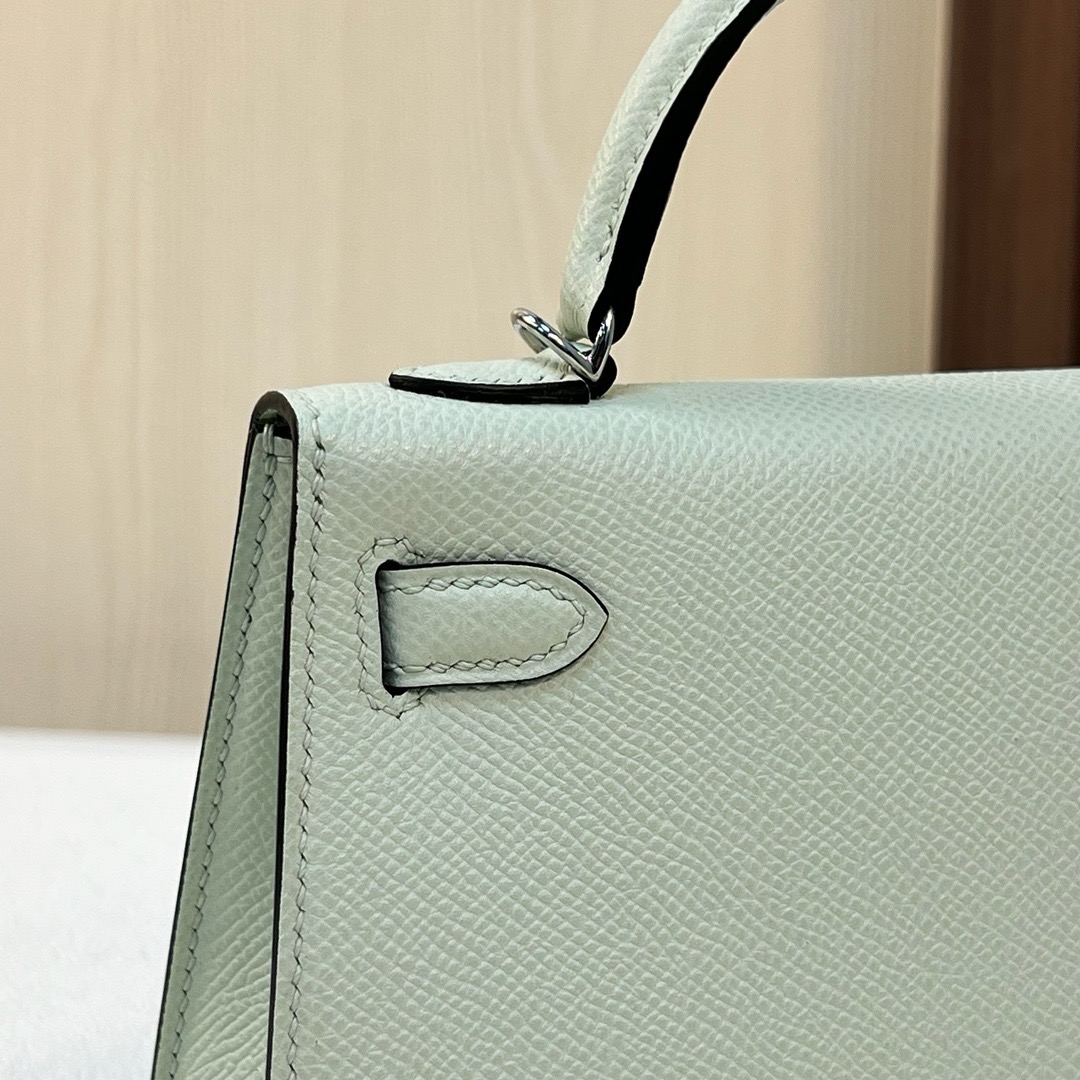 现货 KL Mini Epsom 0S Vert Fizz 气泡绿 银扣 全手工蜡线缝 Phw Stock