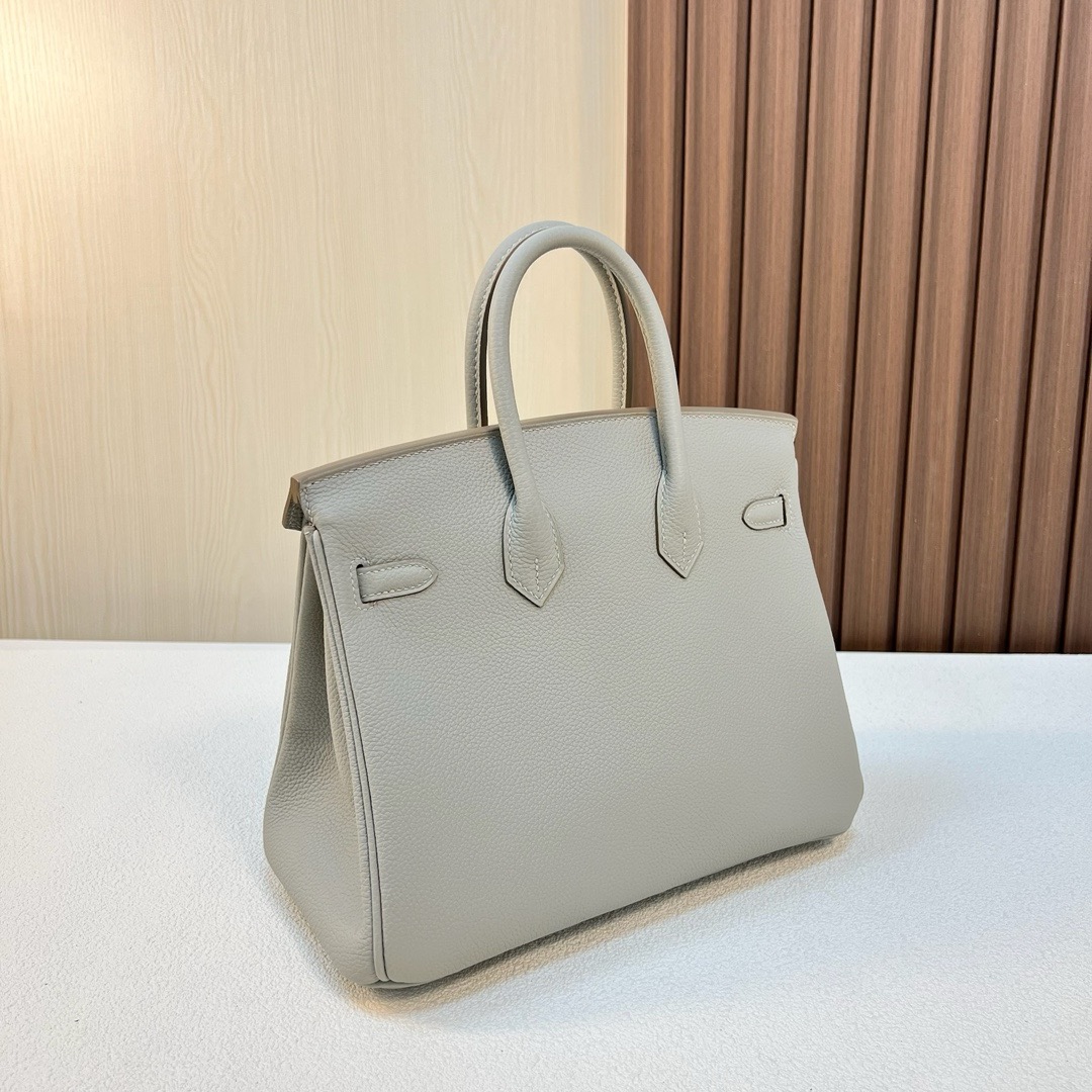 BK 25cm Togo皮 原厂徳国小牛皮 CK80珍珠灰 银扣 全手工蜡线缝 Phw