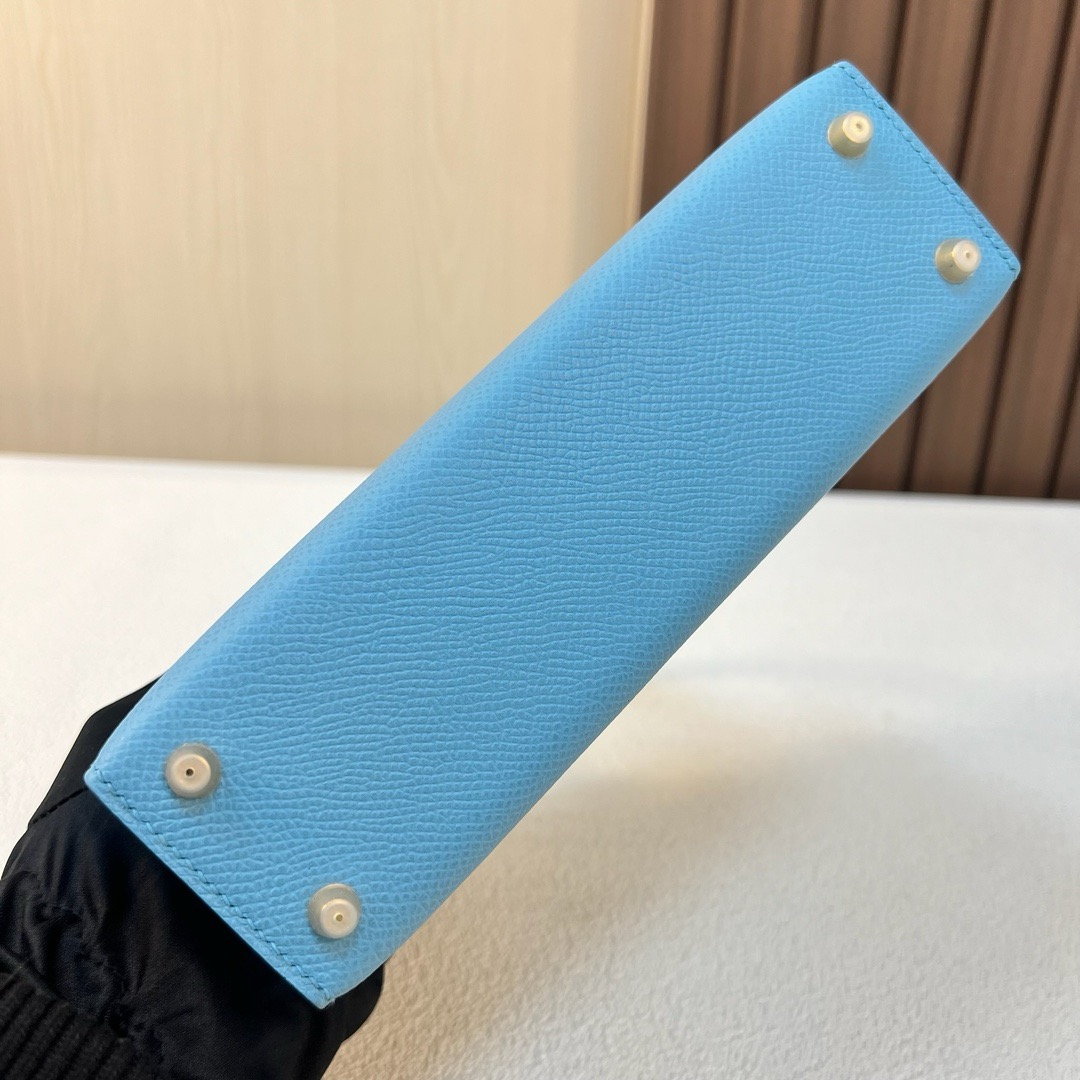 现货 KL Mini Epsom 7N blue 糖果蓝 金扣 全手工蜡线缝 Ghw