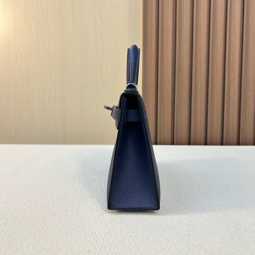 现货 KL Mini Epsom CK73宝石蓝 银扣 全手工蜡线缝 Phw