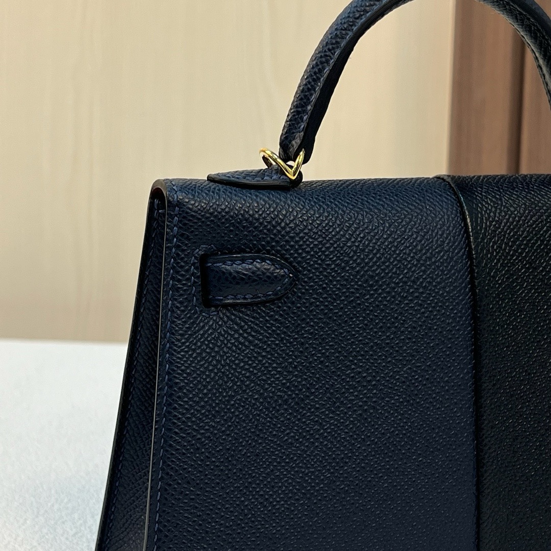 KL Mini Epsom CC89黑色 noir /CC76 Blue Indigo 深海蓝内拼K1石榴红 金扣 全手工蜡线缝 Ghw