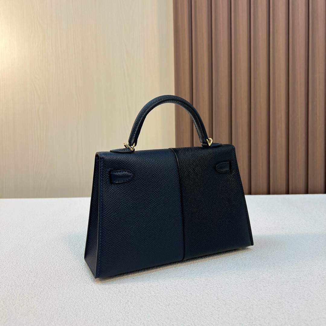 KL Mini Epsom CC89黑色 noir /CC76 Blue Indigo 深海蓝内拼K1石榴红 金扣 全手工蜡线缝 Ghw