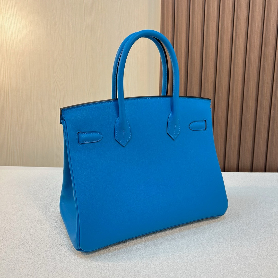 BK 30cm Swift 0F Bleu Frida 弗里达蓝 银扣 全手工蜡线缝 Phw