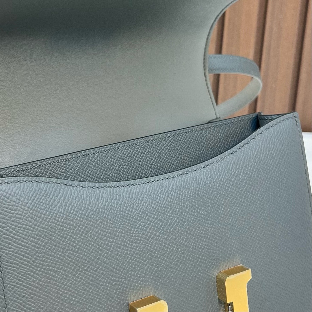 Constance 18cm Epsom CC63杏绿色 金扣 全手工蜡线缝 ghw