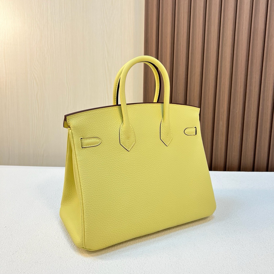 BK 25cm Togo 皮 原厂小牛皮 1Z jaune poussin 小鸡黄 金扣 全手工蜡线缝 Ghw