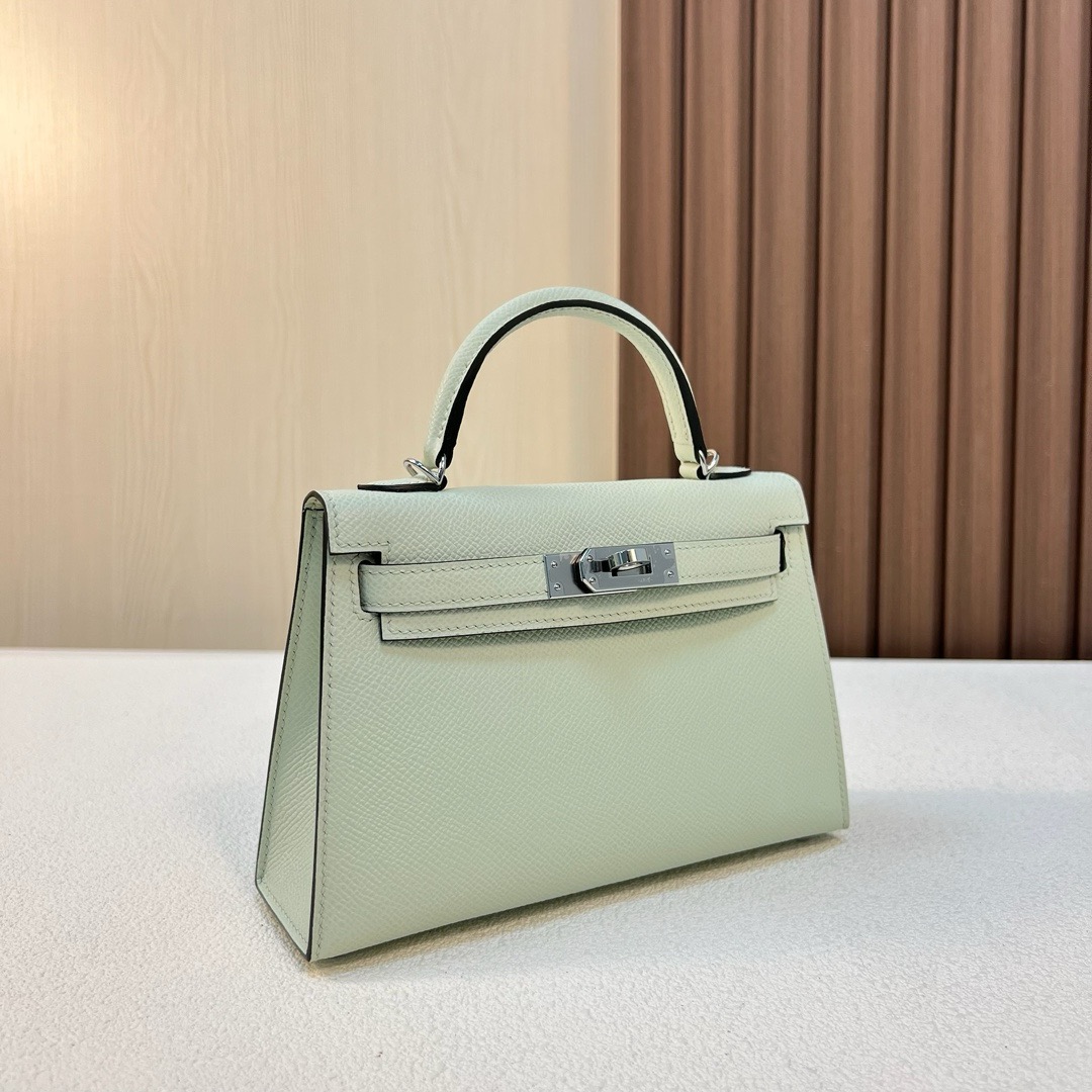 现货 KL Mini Epsom 0S Vert Fizz 气泡绿 银扣 全手工蜡线缝 Phw Stock