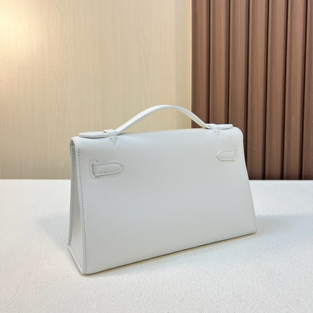 KL Pochette 22cm Swift New White 0U 新白色 银扣 全手工蜡线缝 Phw