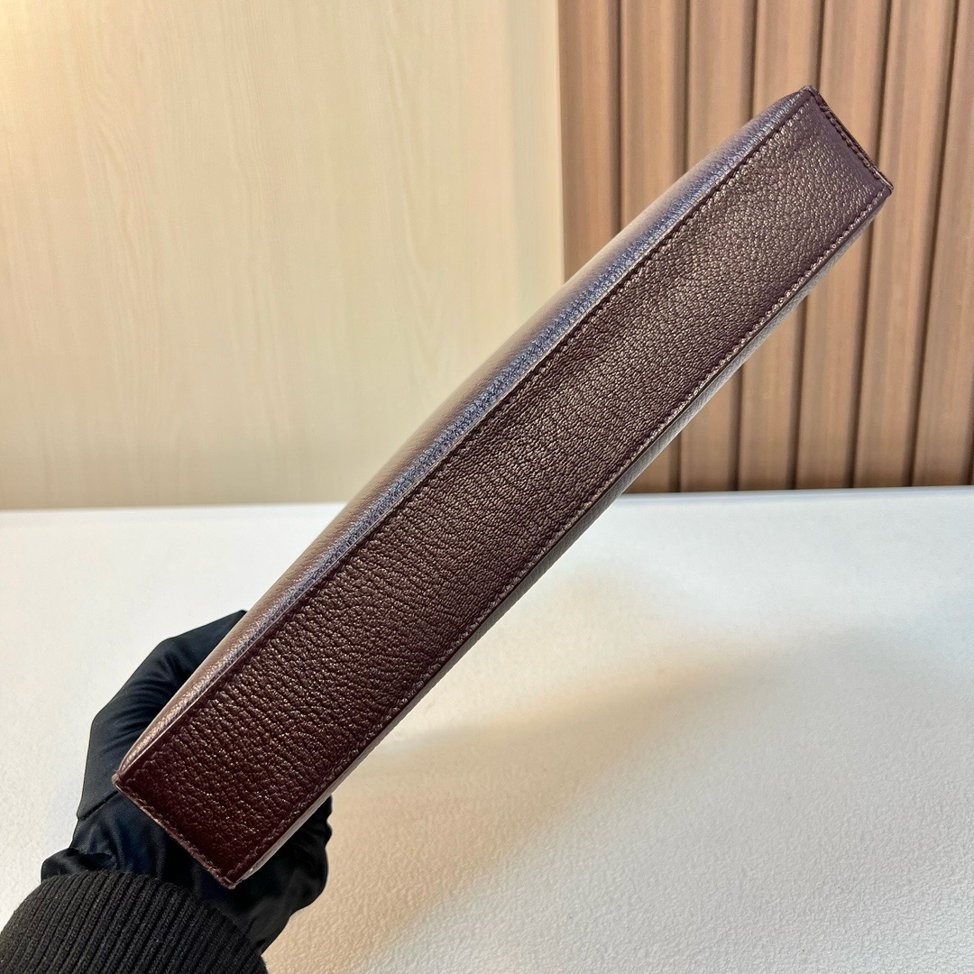 HM KL Elan 27cm Chevre 进口山羊皮 0G rouge 马鞍红 银扣 全手工蜡线缝 Phw