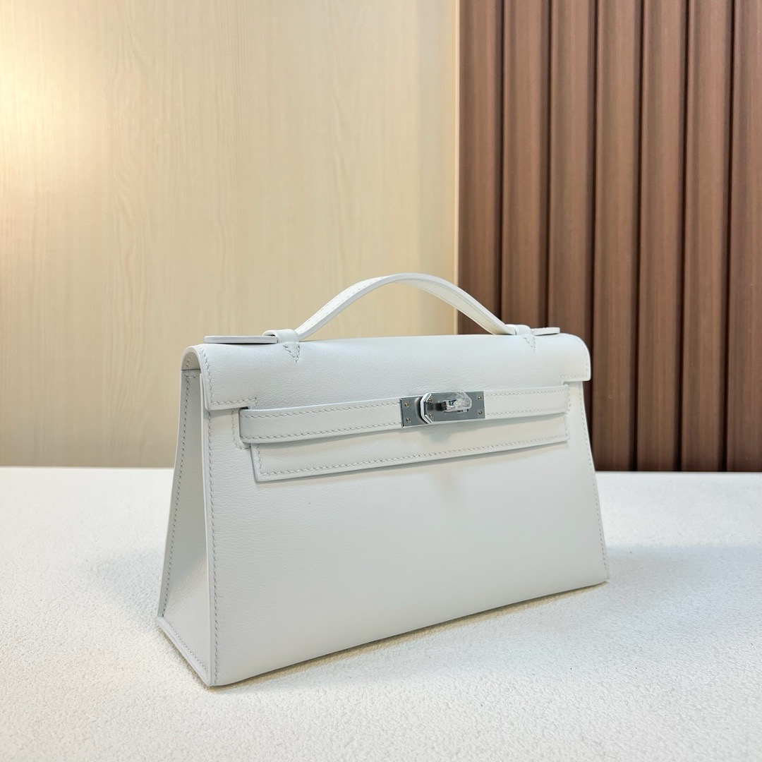 KL Pochette 22cm Swift New White 0U 新白色 银扣 全手工蜡线缝 Phw