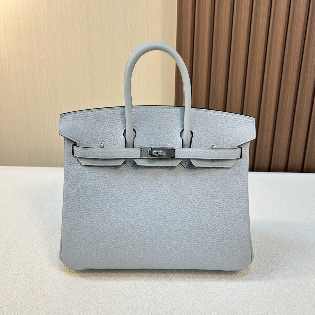 Bk25cm Clemence 原厂进口tc大牛皮 08 Bleu pale 圣杯蓝