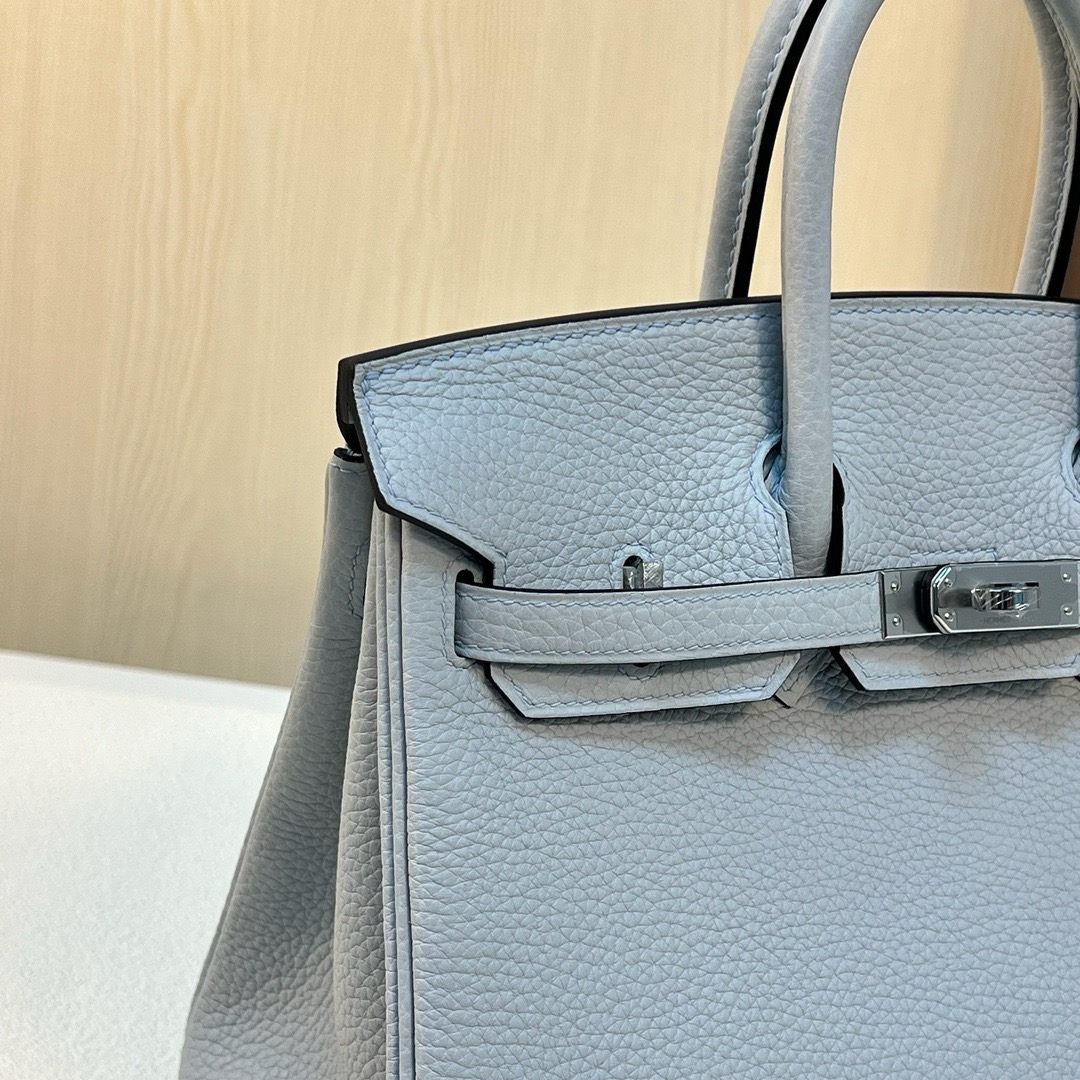 Bk25cm Clemence 原厂进口tc大牛皮 08 Bleu pale 圣杯蓝