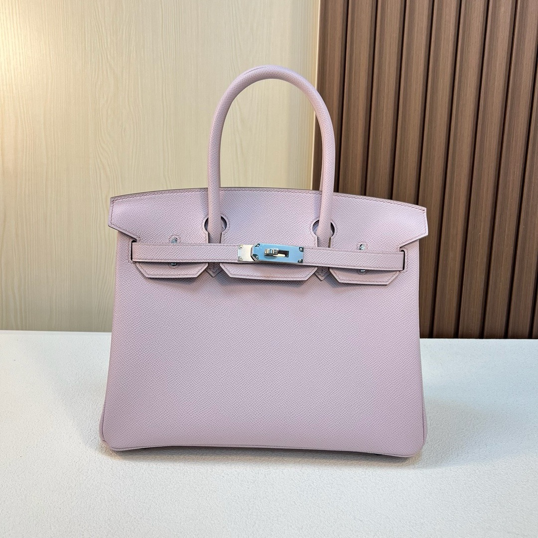 HM BK HSS 30cm Epsom 09 Mauve pale  梦幻粉紫内拼 3Q Rose Sakura 新粉色