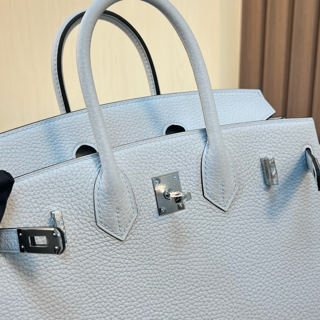Bk25cm Clemence 原厂进口tc大牛皮 08 Bleu pale 圣杯蓝